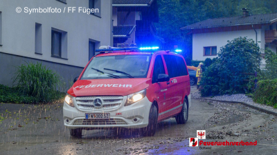 Unwetterlage im Bezirk Schwaz