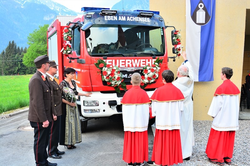 Florianikirchgang sowie Fahrzeugsegnung der Feuerwehr Eben am Achensee